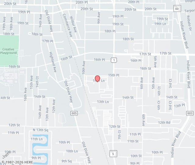 Location Map: 933-A 14th Lane Vero Beach, Florida 32960